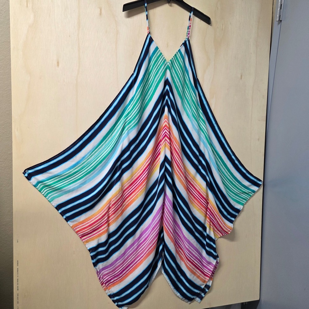 Tommy Bahama Striped Handkerchief Hem Cover Up Dress Multicolor L/XL TSW90923C - Picture 14 of 14